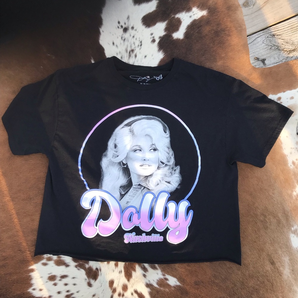 Dolly Parton Cropped Tee sz M - Picture 2 of 3